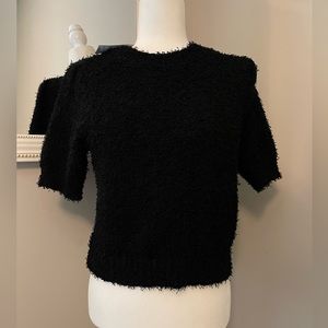 INC black puff sweater